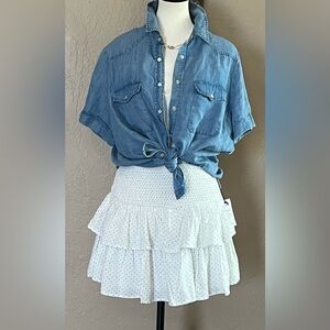 Japna Linen Blend Ruffle Skirt